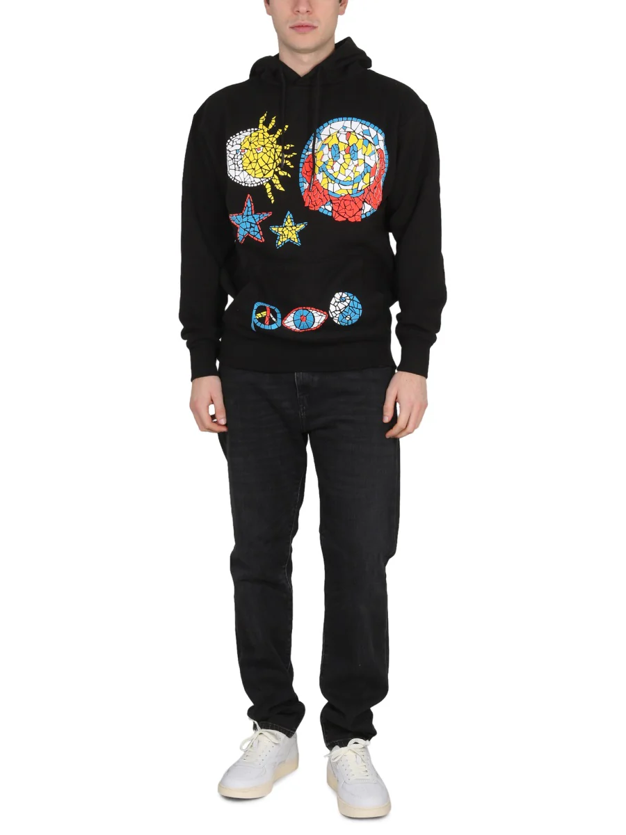 Market Hand Drawn Varsity Sweatshirt with Hood - Image 3