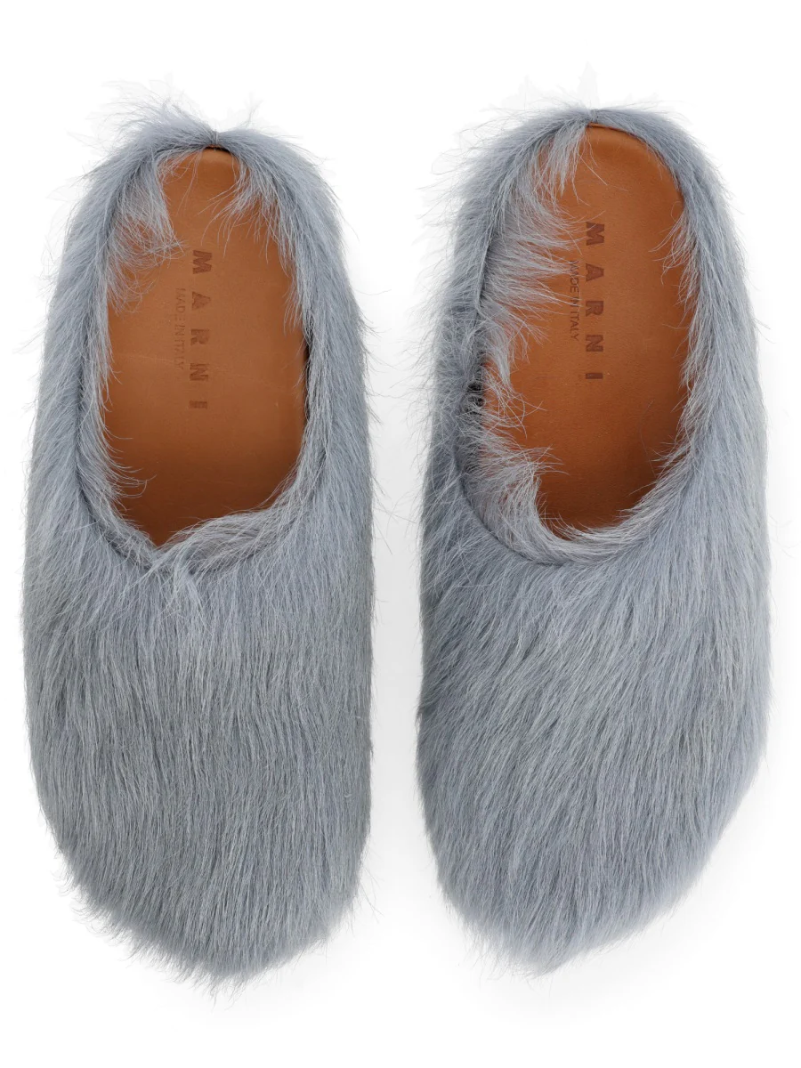 MARNI Solid Color Pony Skin Mules - Image 3