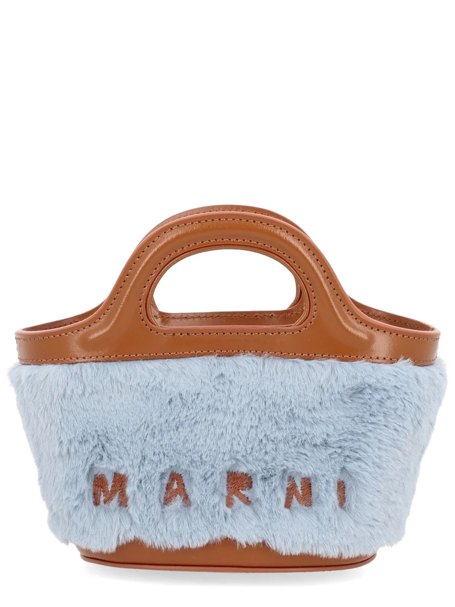 MARNI Tropicalia Micro Leather and Embroidered Faux Raffia Tote - Image 3
