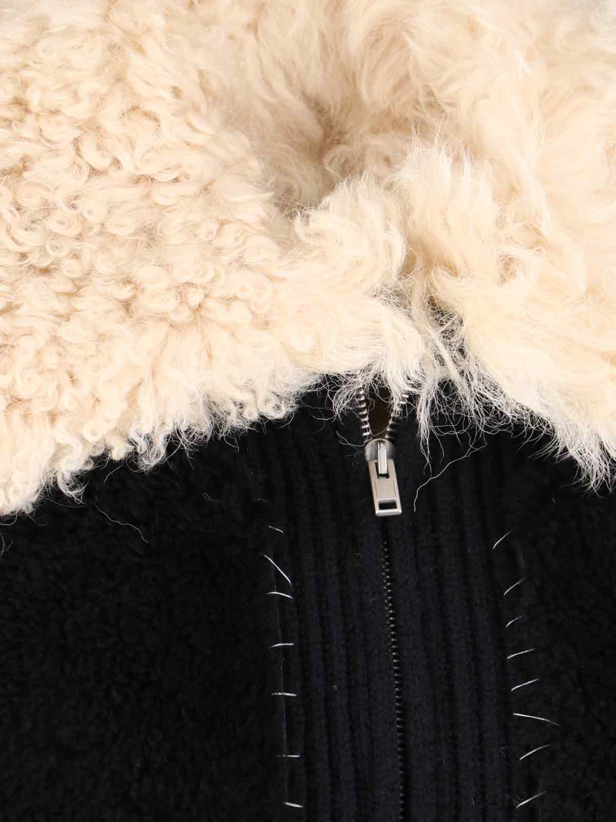Marni Virgin Wool Sweater with Lamb Fur Trim - Image 4