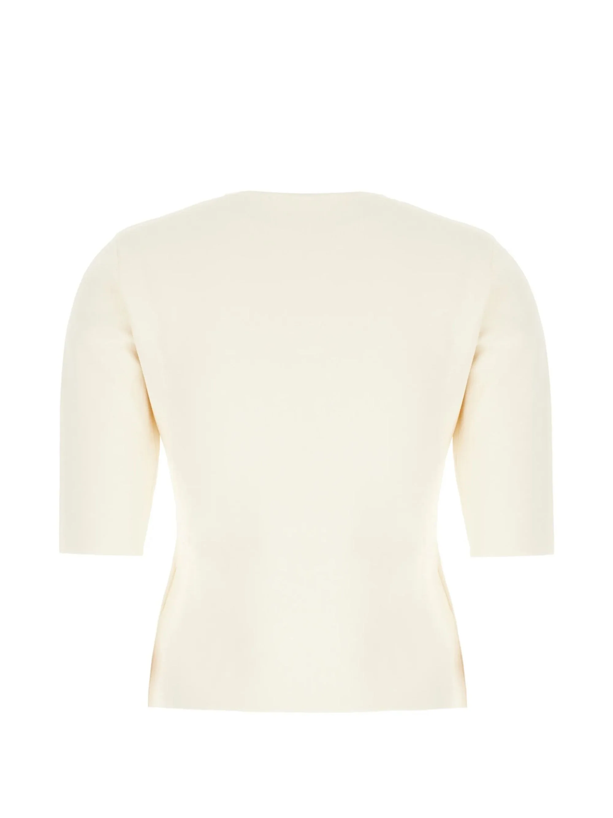 Max Mara Pure Short Sleeve Fitted Waist Crew-Neck Sweater - Image 2