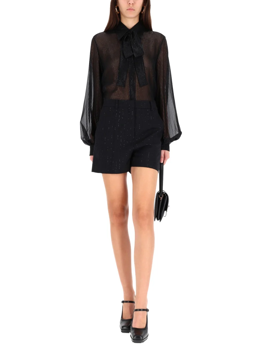 MAX MARA Striped Silk Chiffon Shirt - Image 2