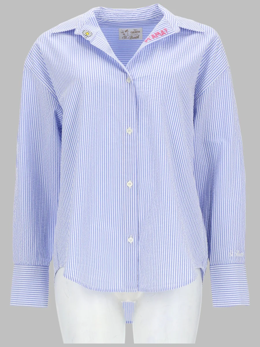 Mc2 Saint Barth Striped Embroidered Women’s Shirt