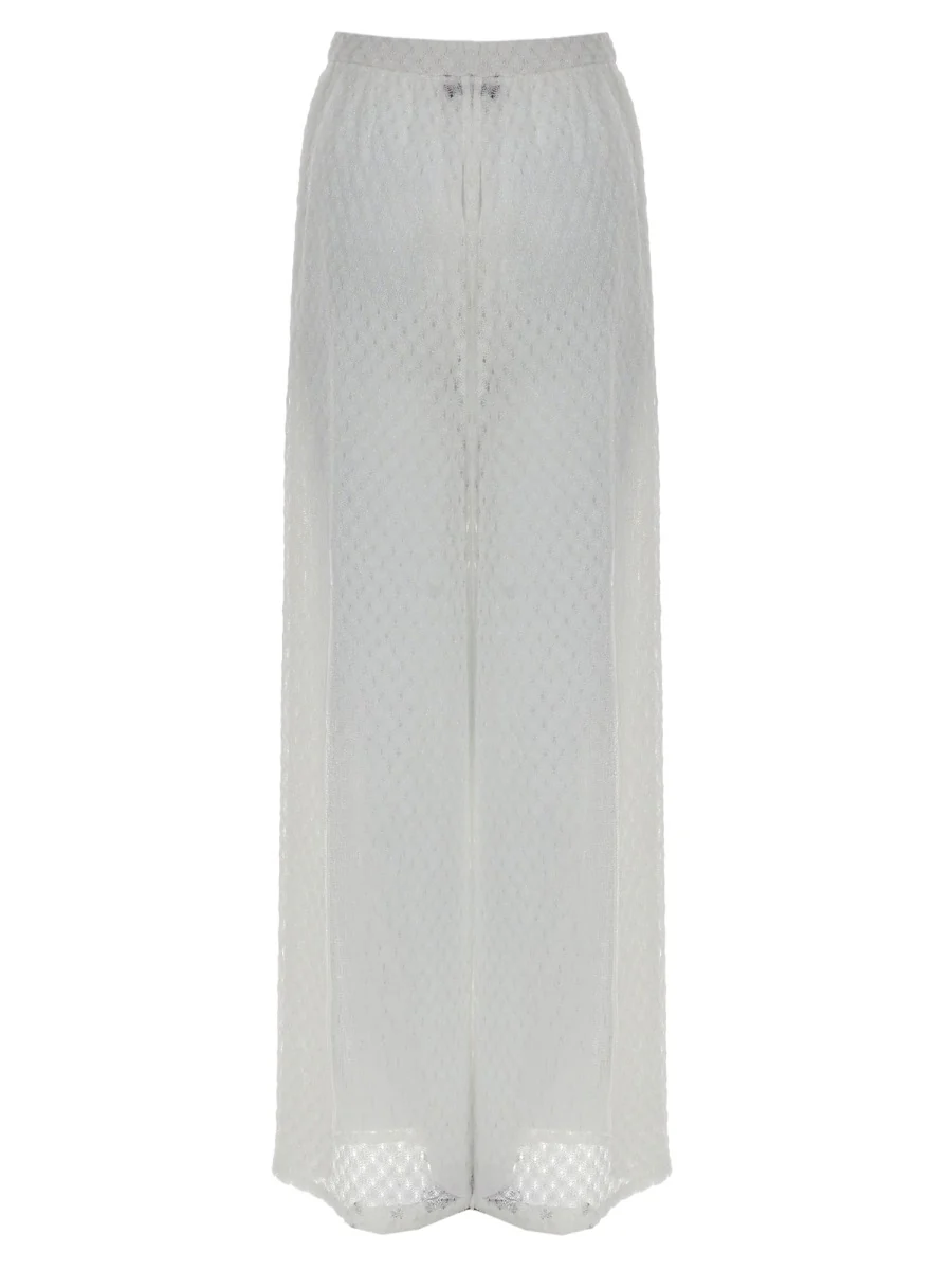 MISSONI Wide Trousers with Slits in Lamé Viscose with Raschel Workmanship in Spiderweb Lace - Image 2