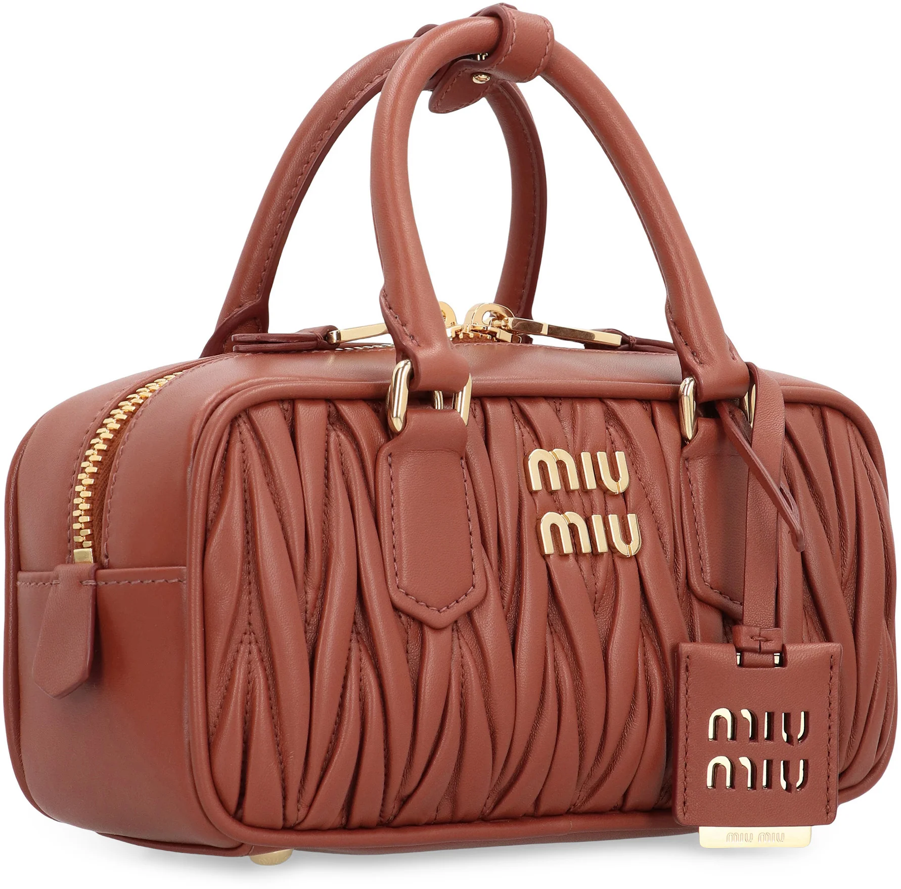 Miu Miu Arcadie Quilted Lambskin Handbag with Double-Zip Closure | 22 cm Width - Image 3