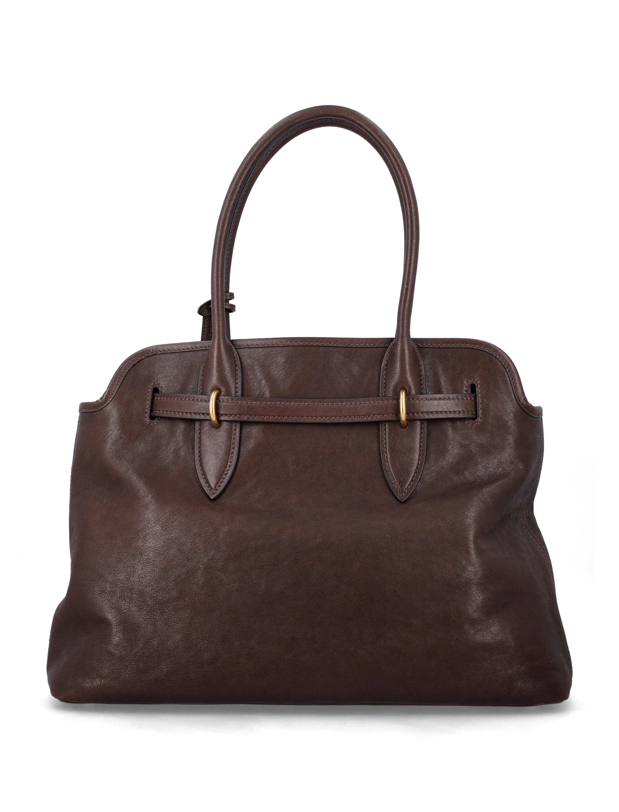 Miu Miu Aventure Handbag in Lamb Leather with Embossed Logo, Removable Charm, Zip Top Closure — 31 x 40 x 13 cm - Image 3