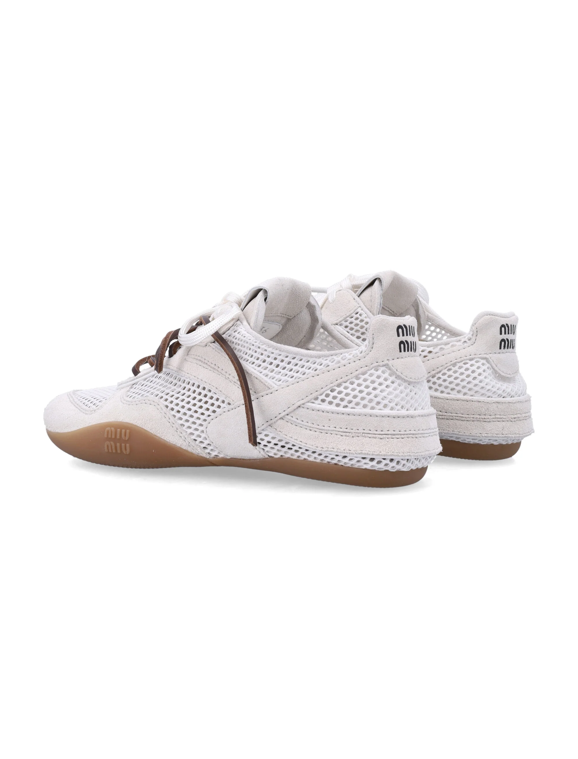 Miu Miu Lightweight Mesh and Suede Sneaker for Women with TPU Sole - Image 4