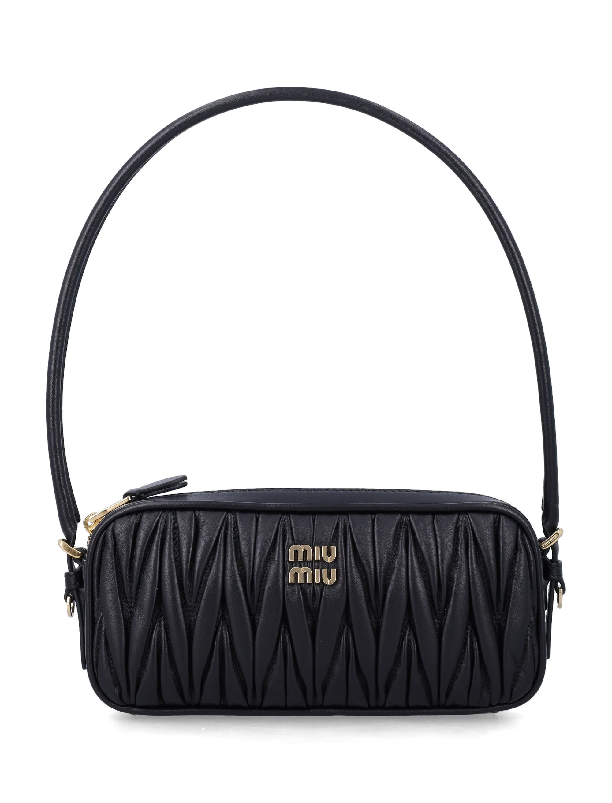 Miu Miu Mini Matelassé Pouch Handbag with Adjustable Strap, Zip Closure