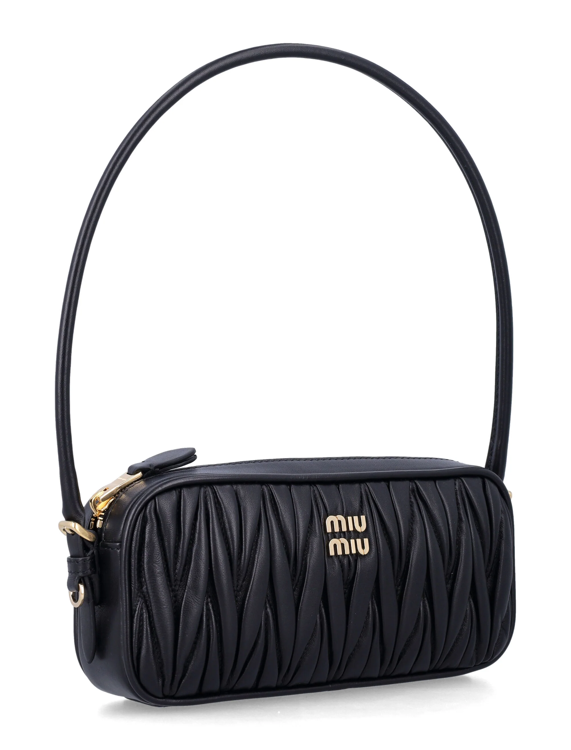 Miu Miu Mini Matelassé Pouch Handbag with Adjustable Strap, Zip Closure - Image 2