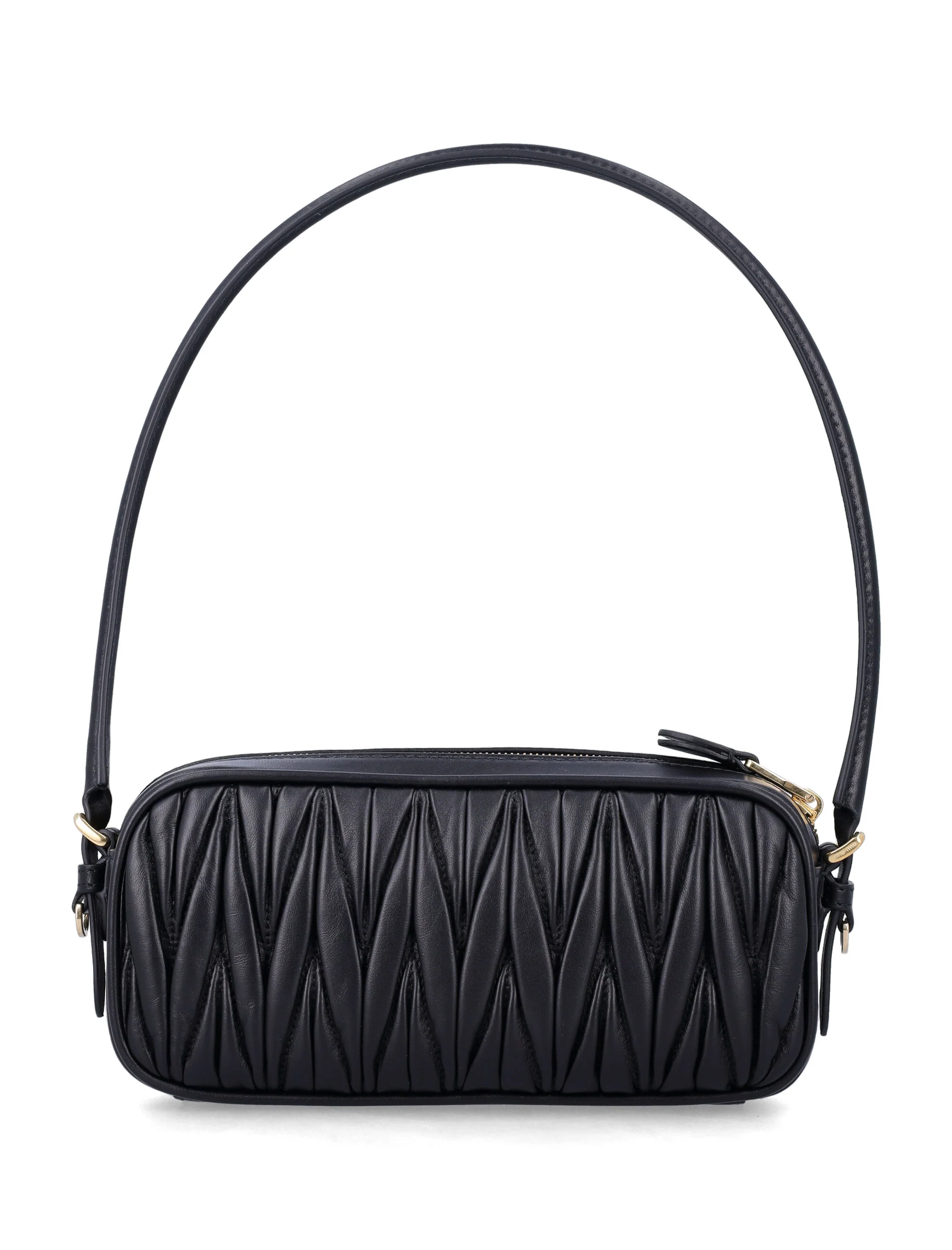 Miu Miu Mini Matelassé Pouch Handbag with Adjustable Strap, Zip Closure - Image 3