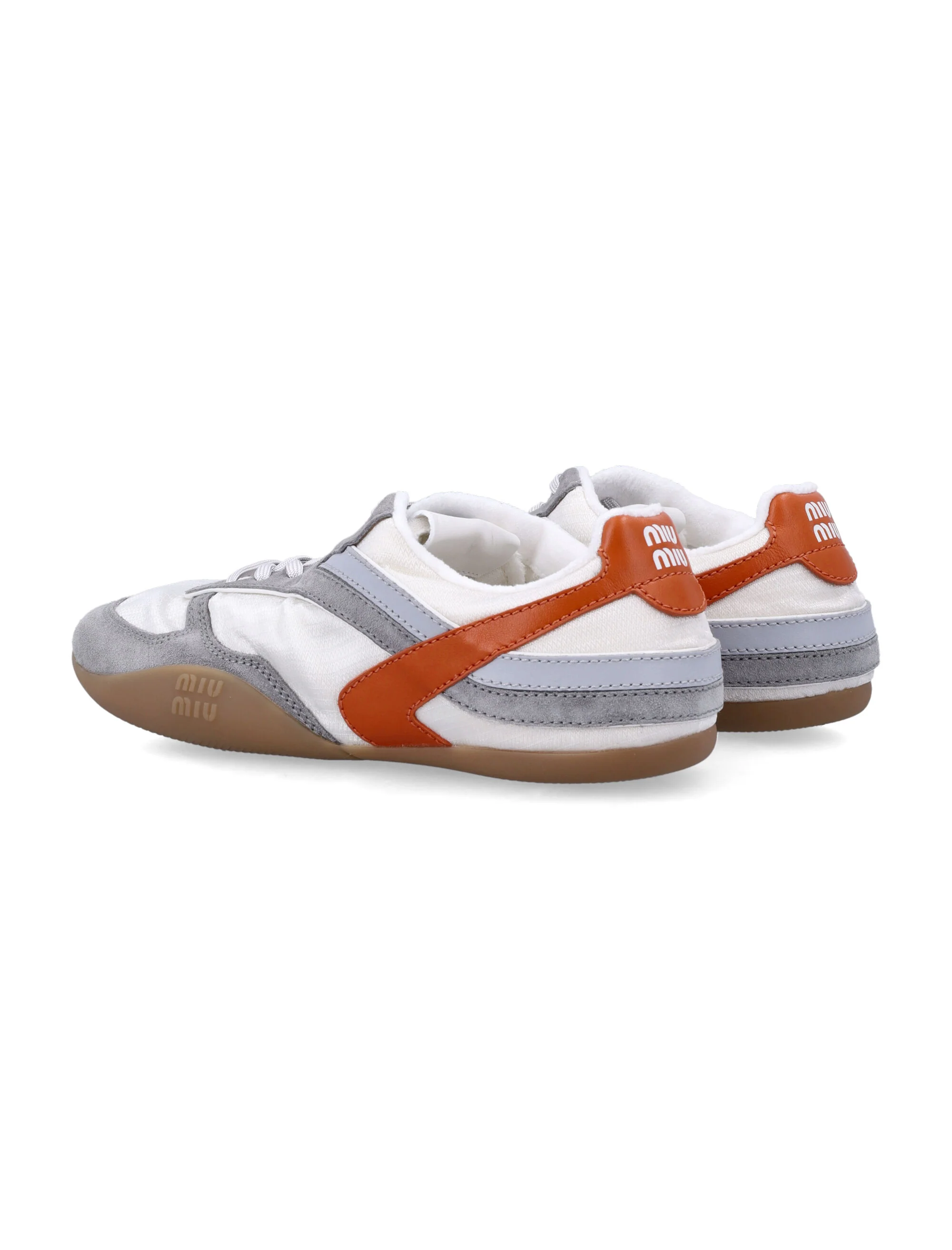 Miu Miu Sport-Chic Technical Sneakers with Multicolored Stripe Bands - Image 4