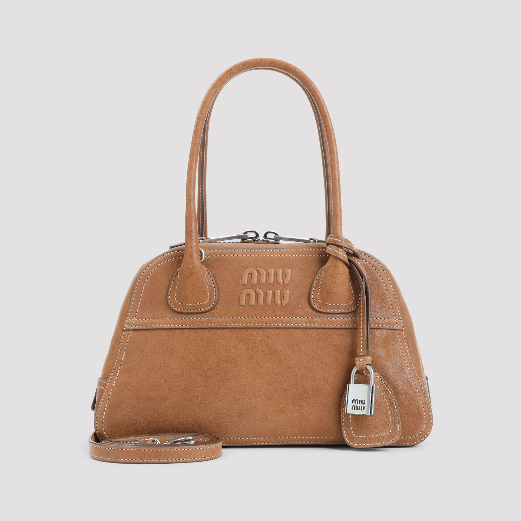 Miu Miu Vivian Nappa Leather Shoulder Handbag - Image 3