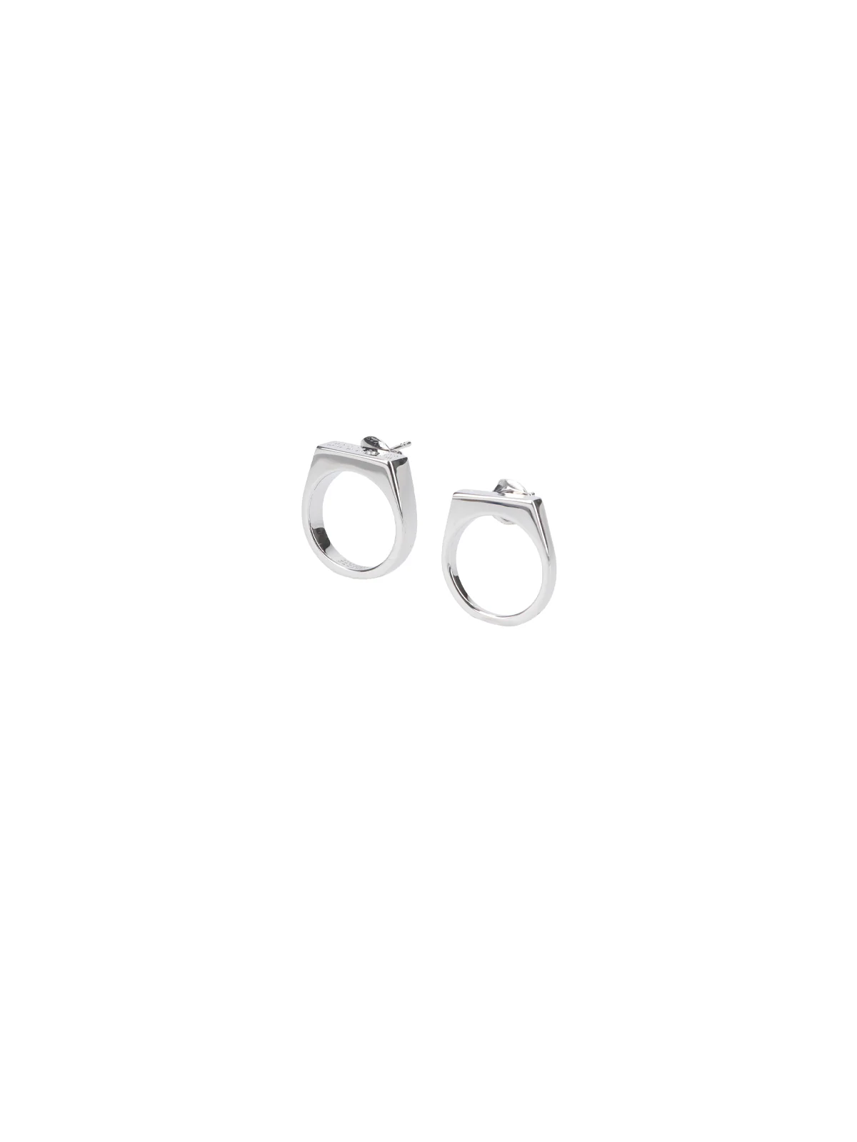 Mm6 Maison Margiela Glass-Accent Drop Earrings in Brass with Silver Detail