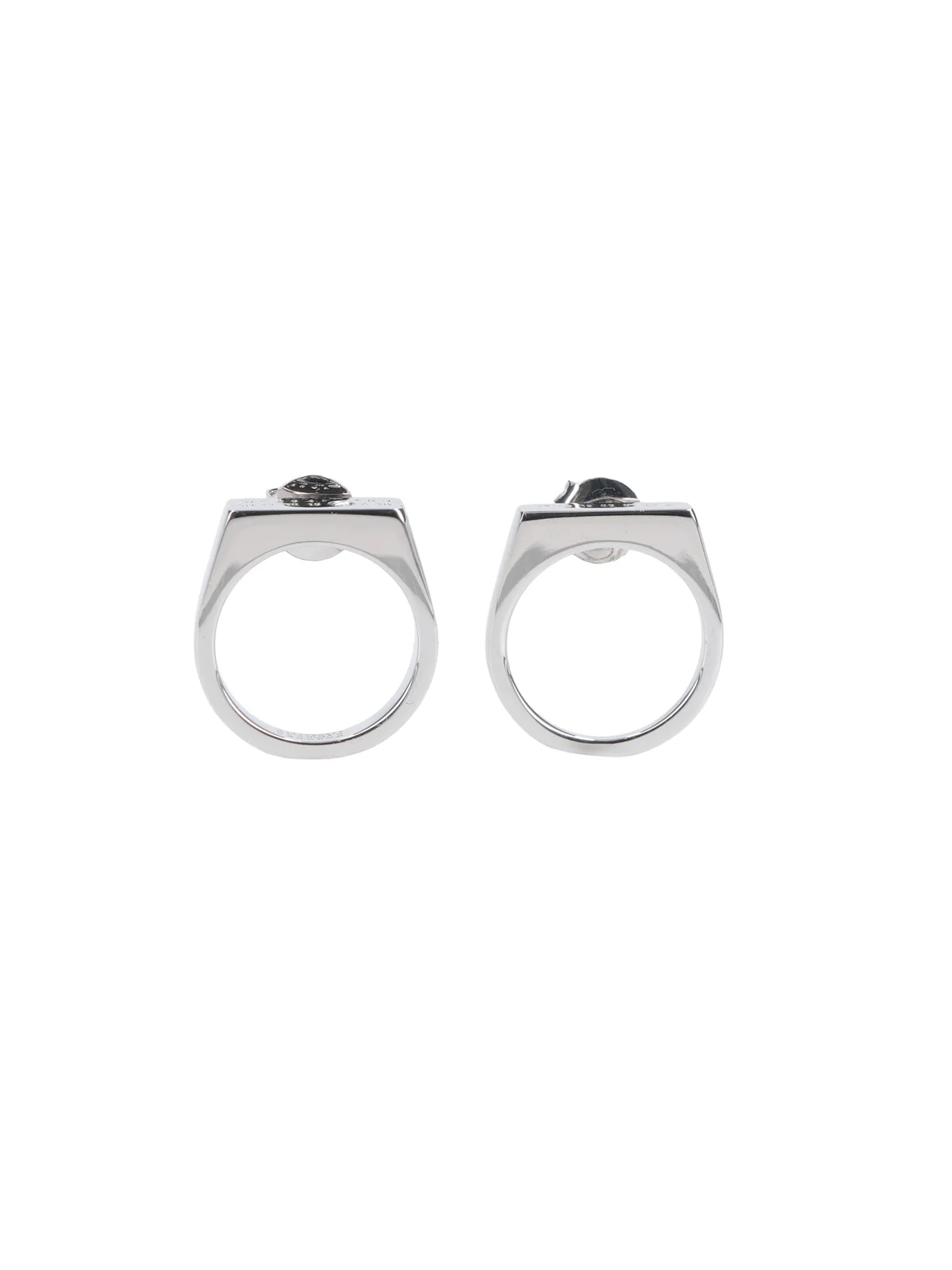 Mm6 Maison Margiela Glass-Accent Drop Earrings in Brass with Silver Detail - Image 3