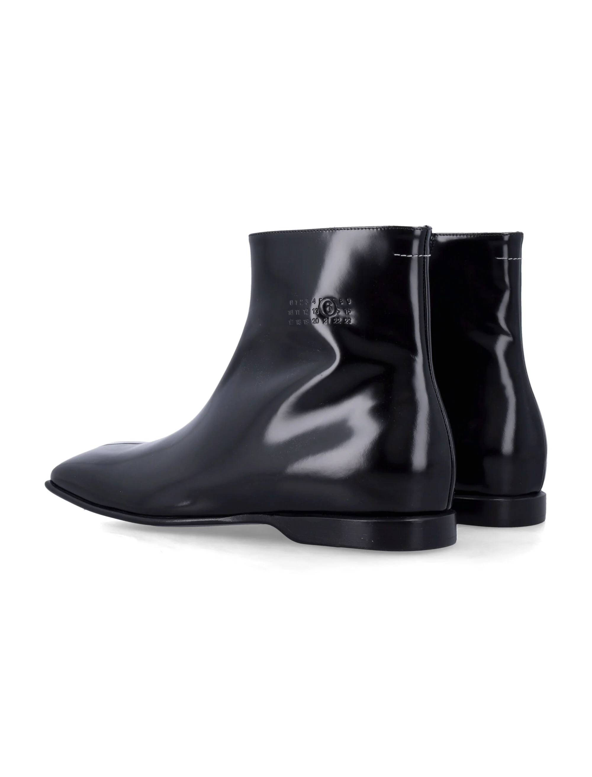 MM6 Maison Margiela Leather Ankle Boots - Image 3