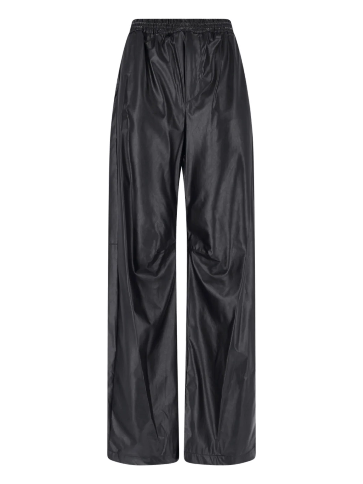 Mm6 Maison Margiela MM6-Style Draped Viscose Trousers with Coated Finish