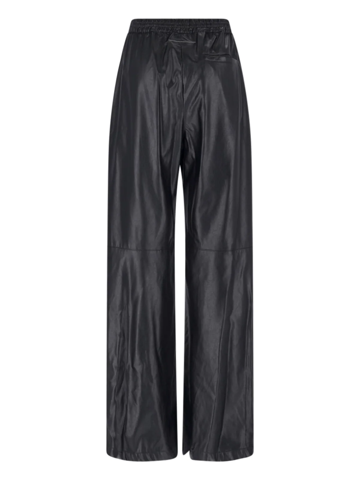 Mm6 Maison Margiela MM6-Style Draped Viscose Trousers with Coated Finish - Image 3