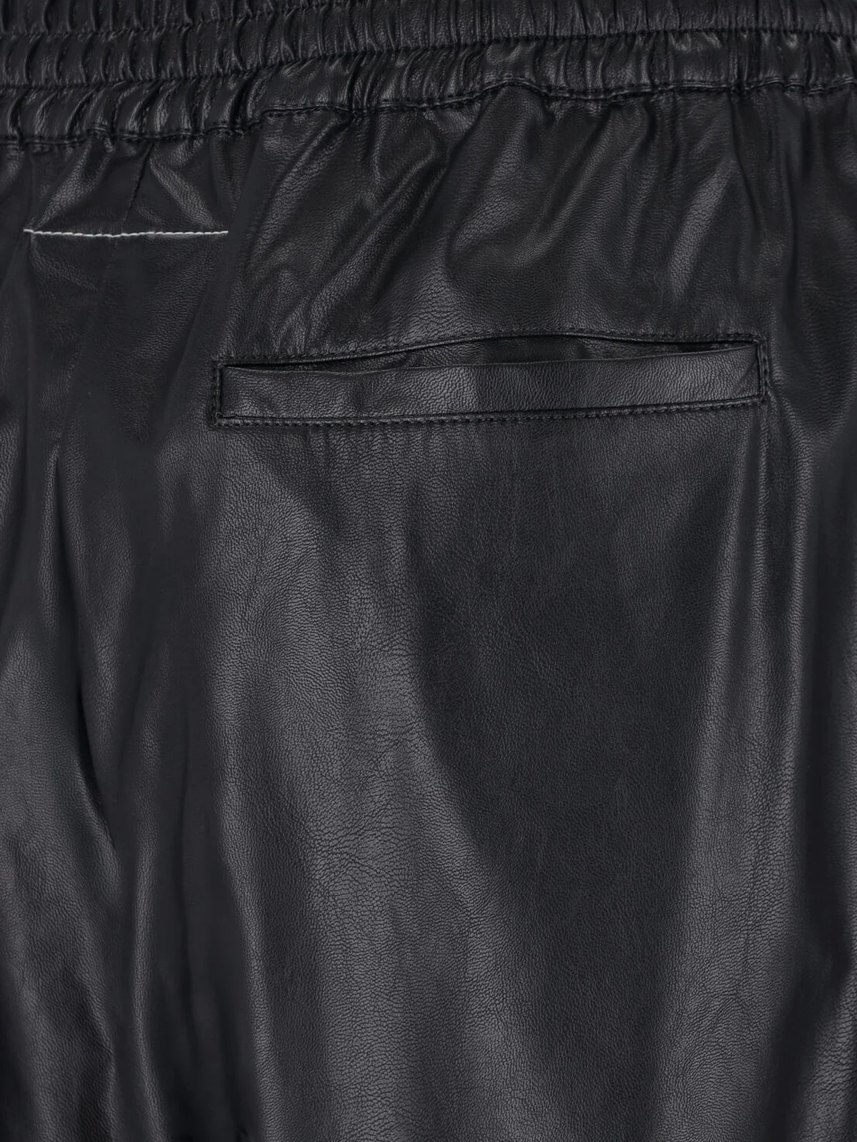 Mm6 Maison Margiela MM6-Style Draped Viscose Trousers with Coated Finish - Image 4