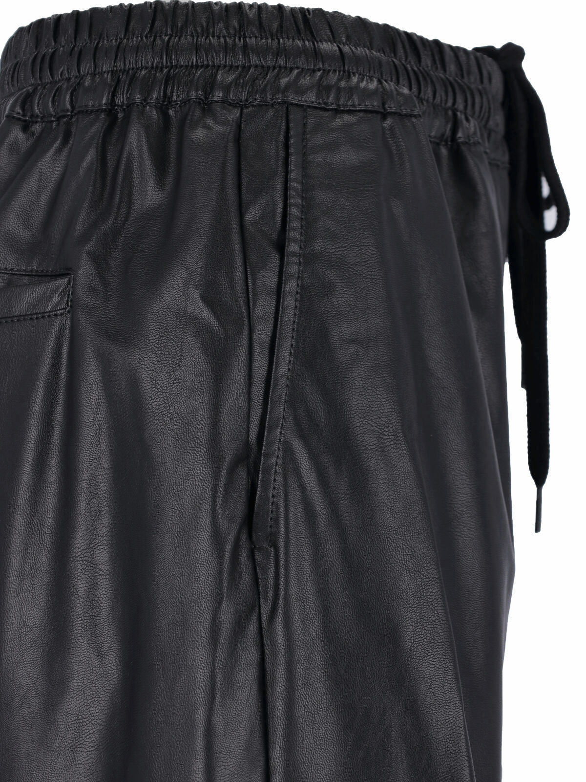 Mm6 Maison Margiela MM6-Style Draped Viscose Trousers with Coated Finish - Image 5