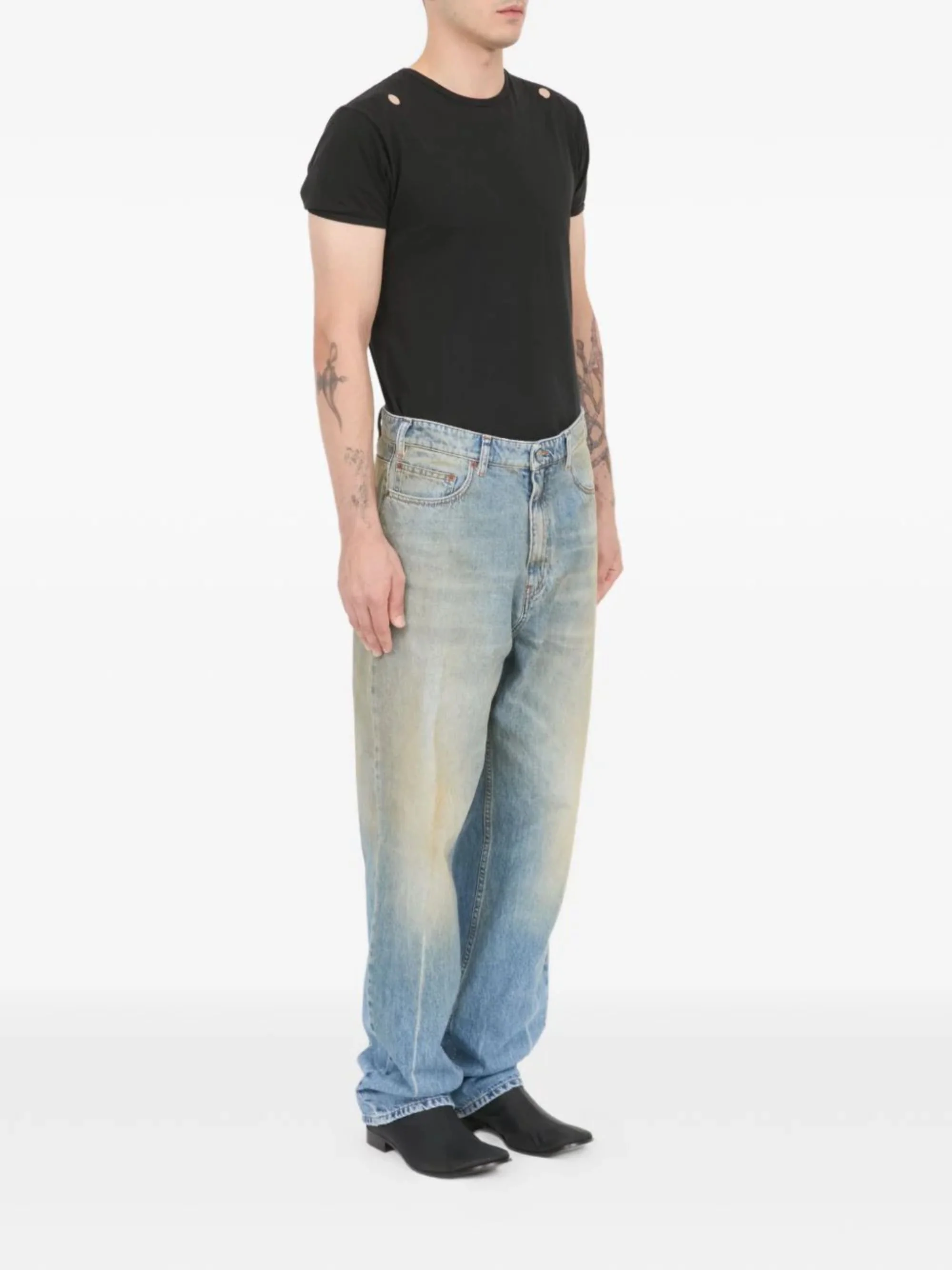 Mm6 Maison Margiela Straight Leg Jeans with Worn Effect - Image 2