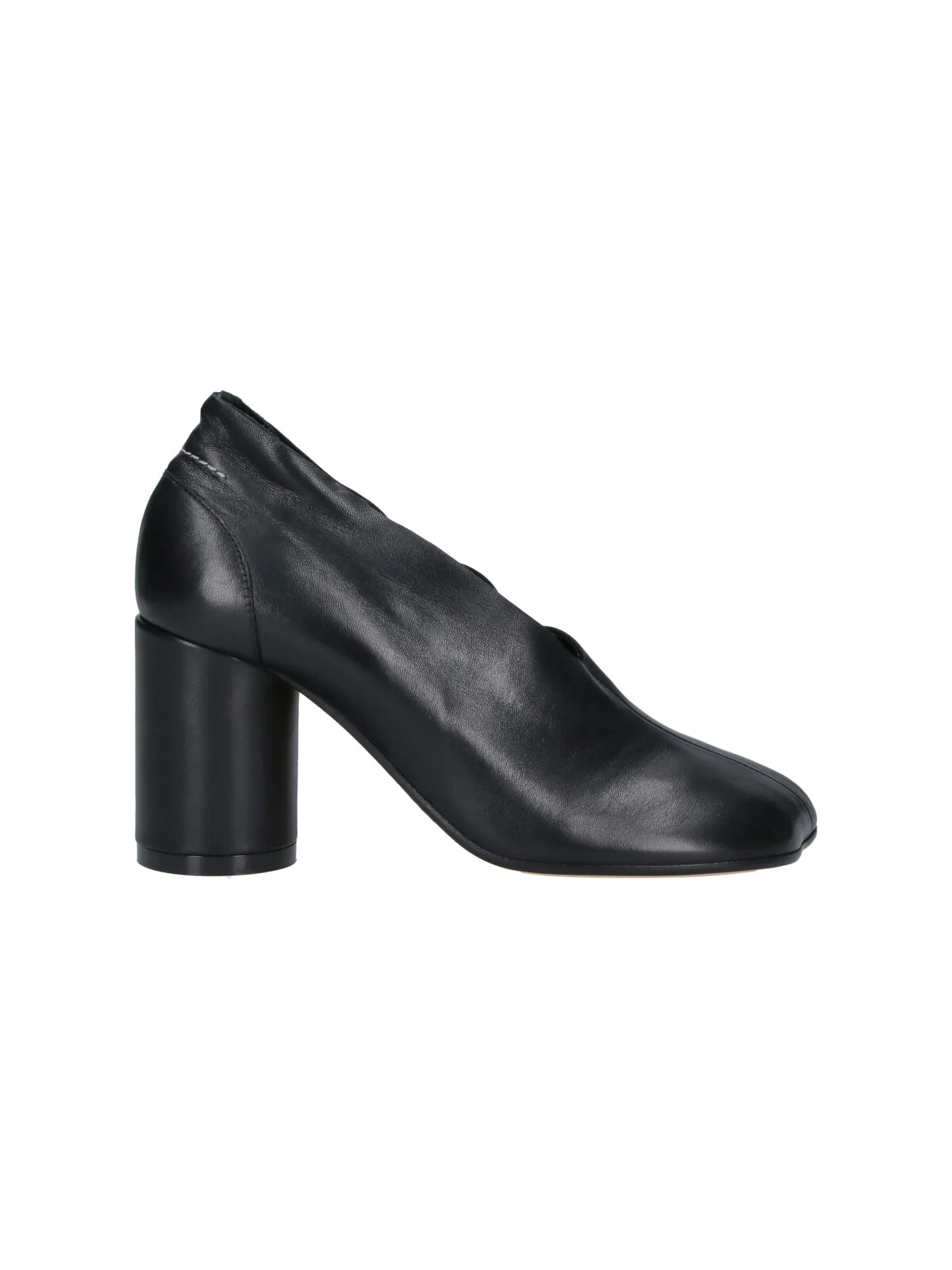 Mm6 Maison Margiela Women’s Leather High-Heel Shoe with Contrast Rubber Sole