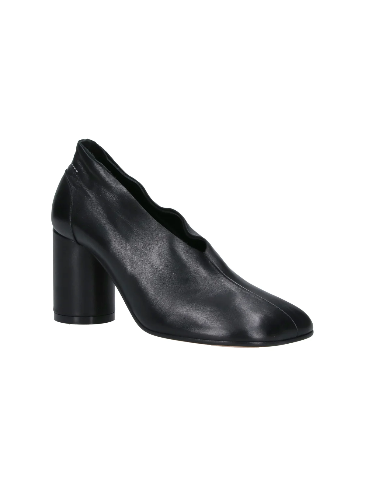 Mm6 Maison Margiela Women’s Leather High-Heel Shoe with Contrast Rubber Sole - Image 2
