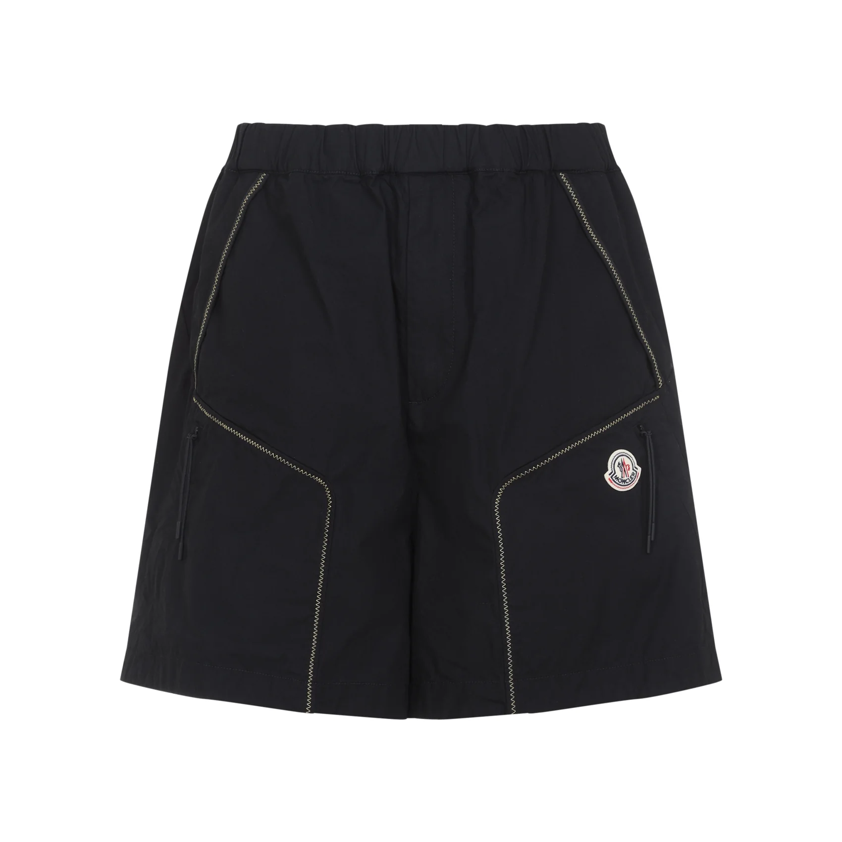 MONCLER Elasticated-waist Cotton Shorts - Image 2