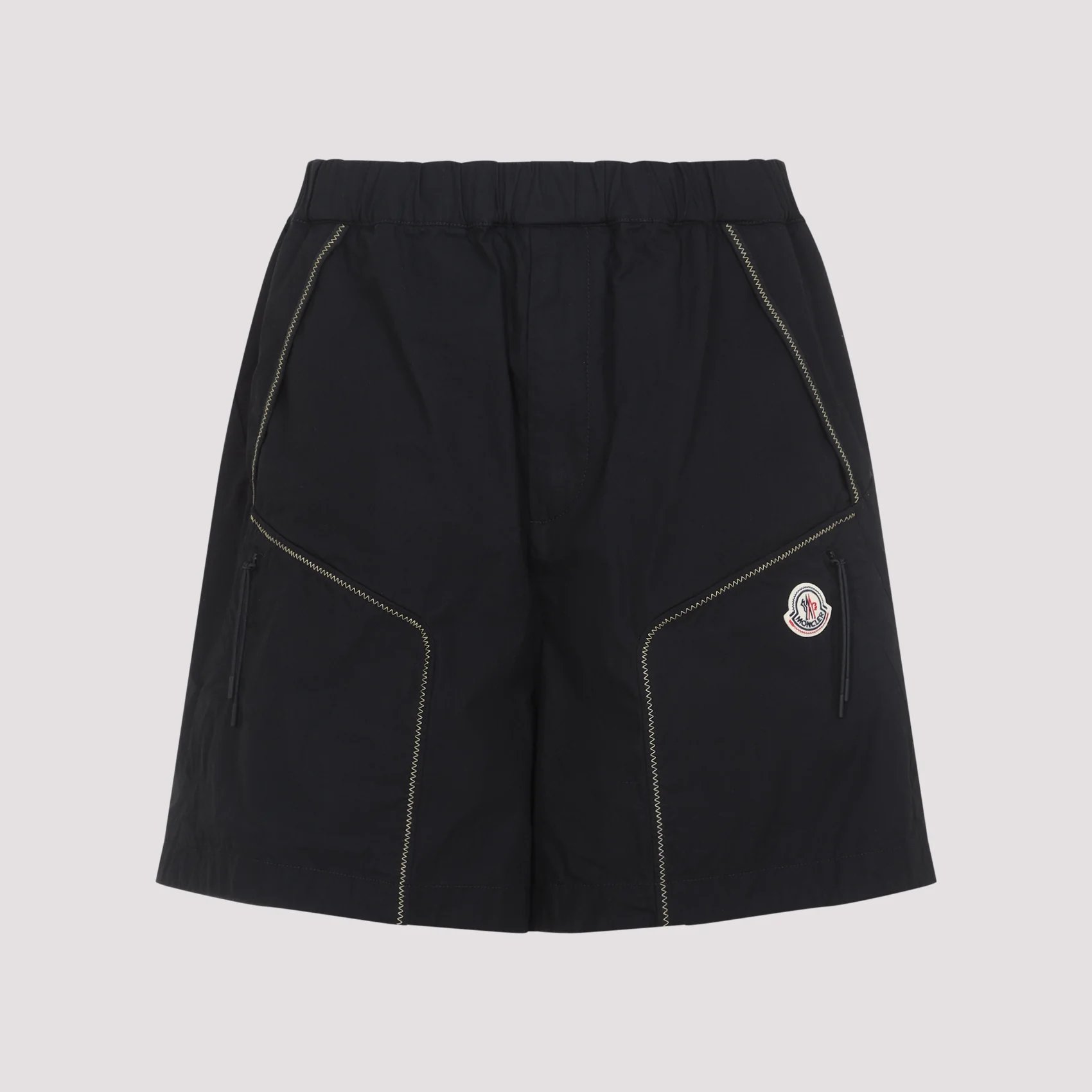 MONCLER Elasticated-waist Cotton Shorts - Image 3