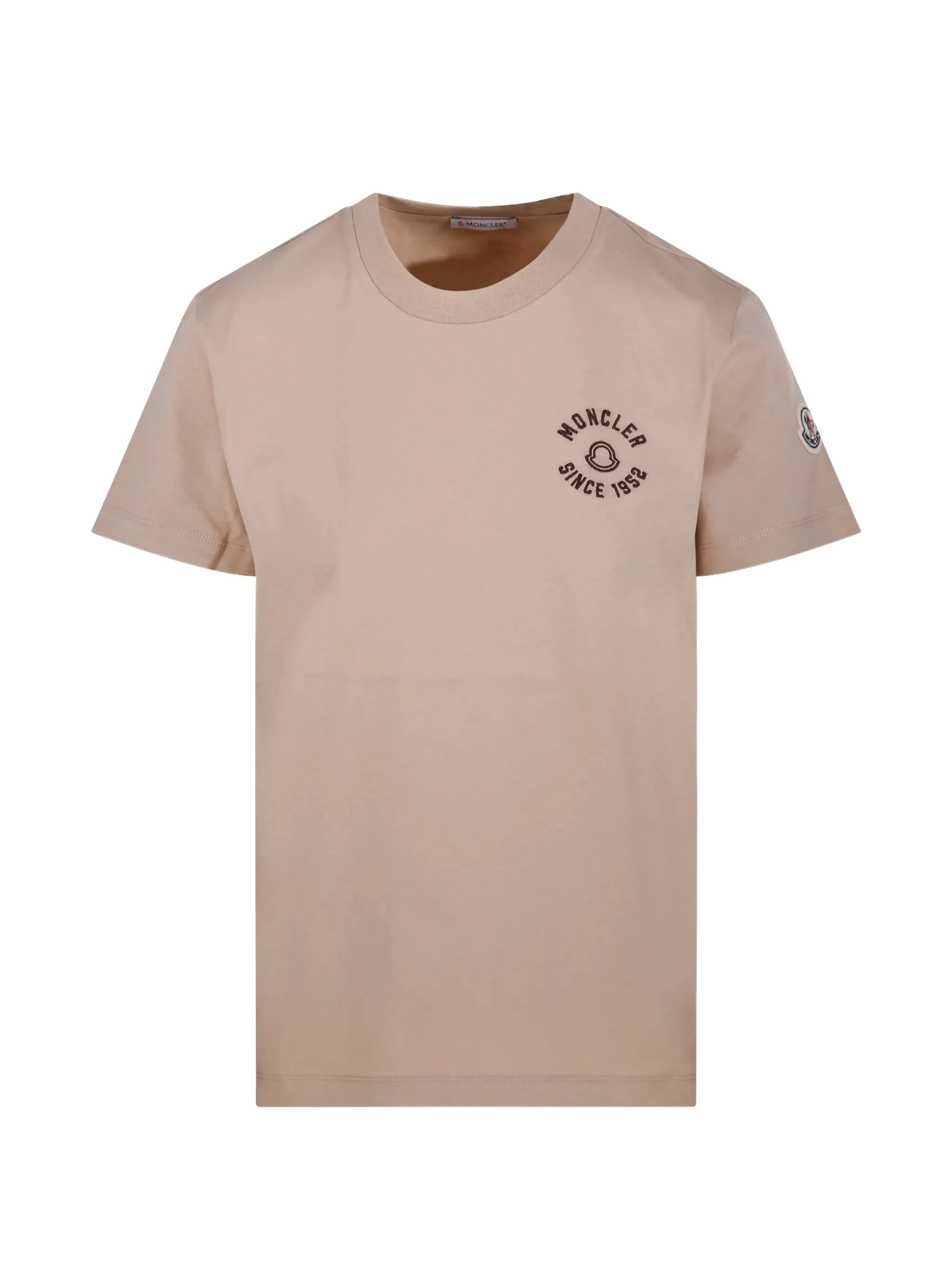 Moncler Embroidered Logo Crewneck T-Shirt | Short Sleeve, 100% Cotton