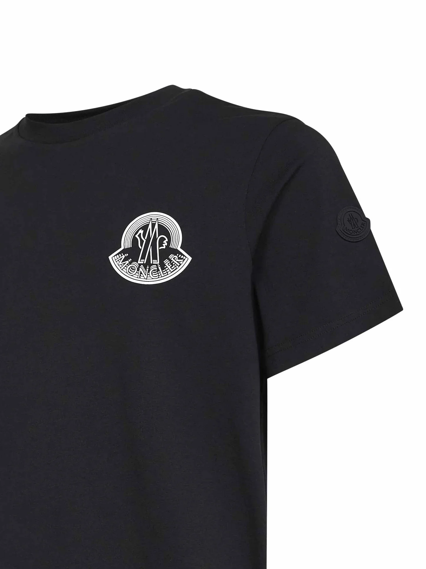 Moncler Men’s Cotton Crewneck Short-Sleeve T-Shirt with Printed Logo - Image 3