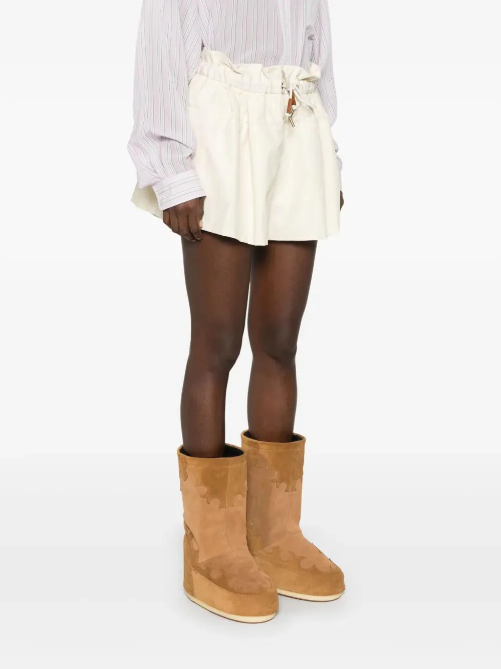 MONCLER Shorts with Layered Design and Drawstring on the Front in Cotton Blend Woman - Image 3