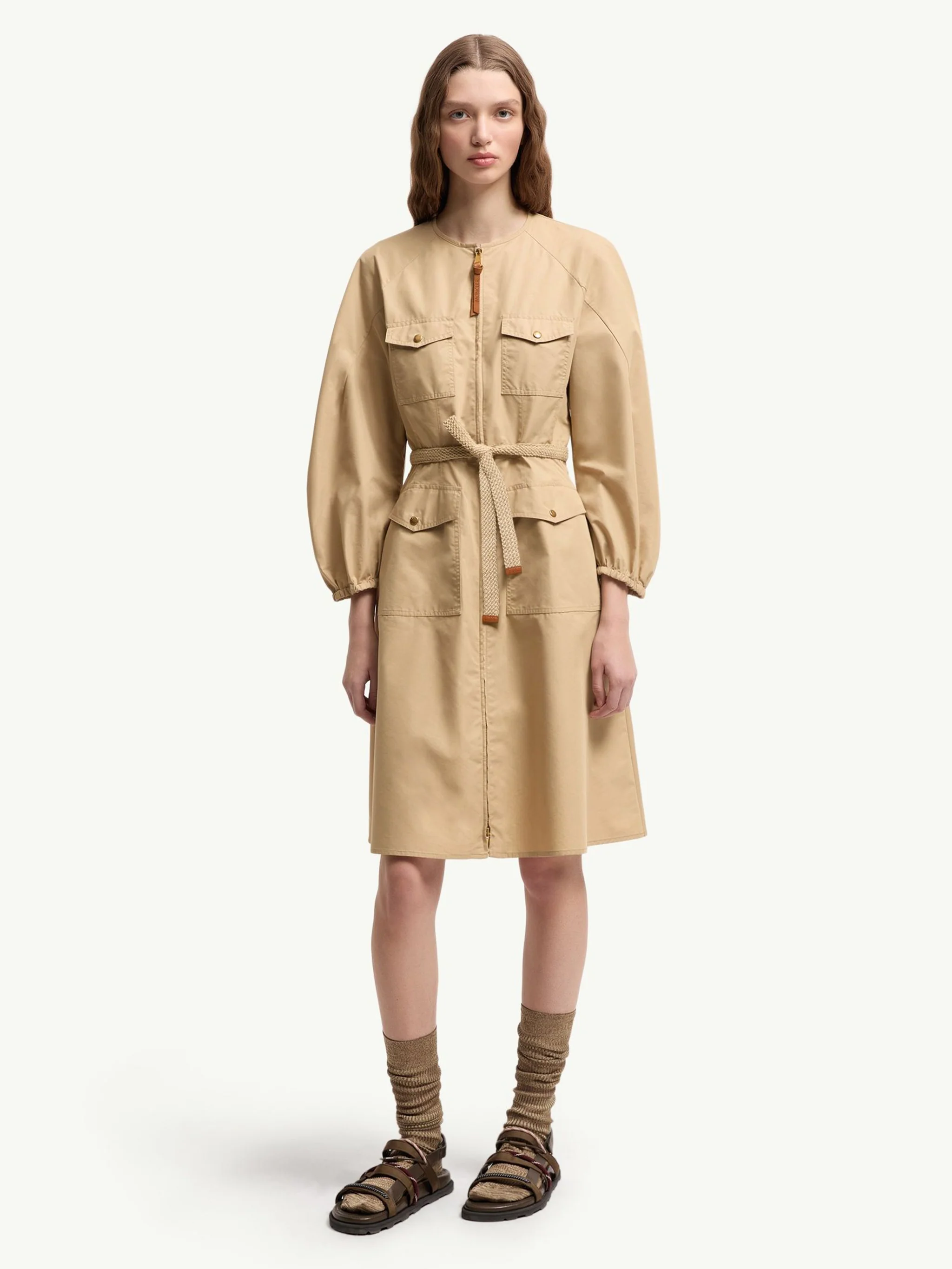 Moncler Sophisticated Front-Zip Mini Dress - Size 38 - Image 3