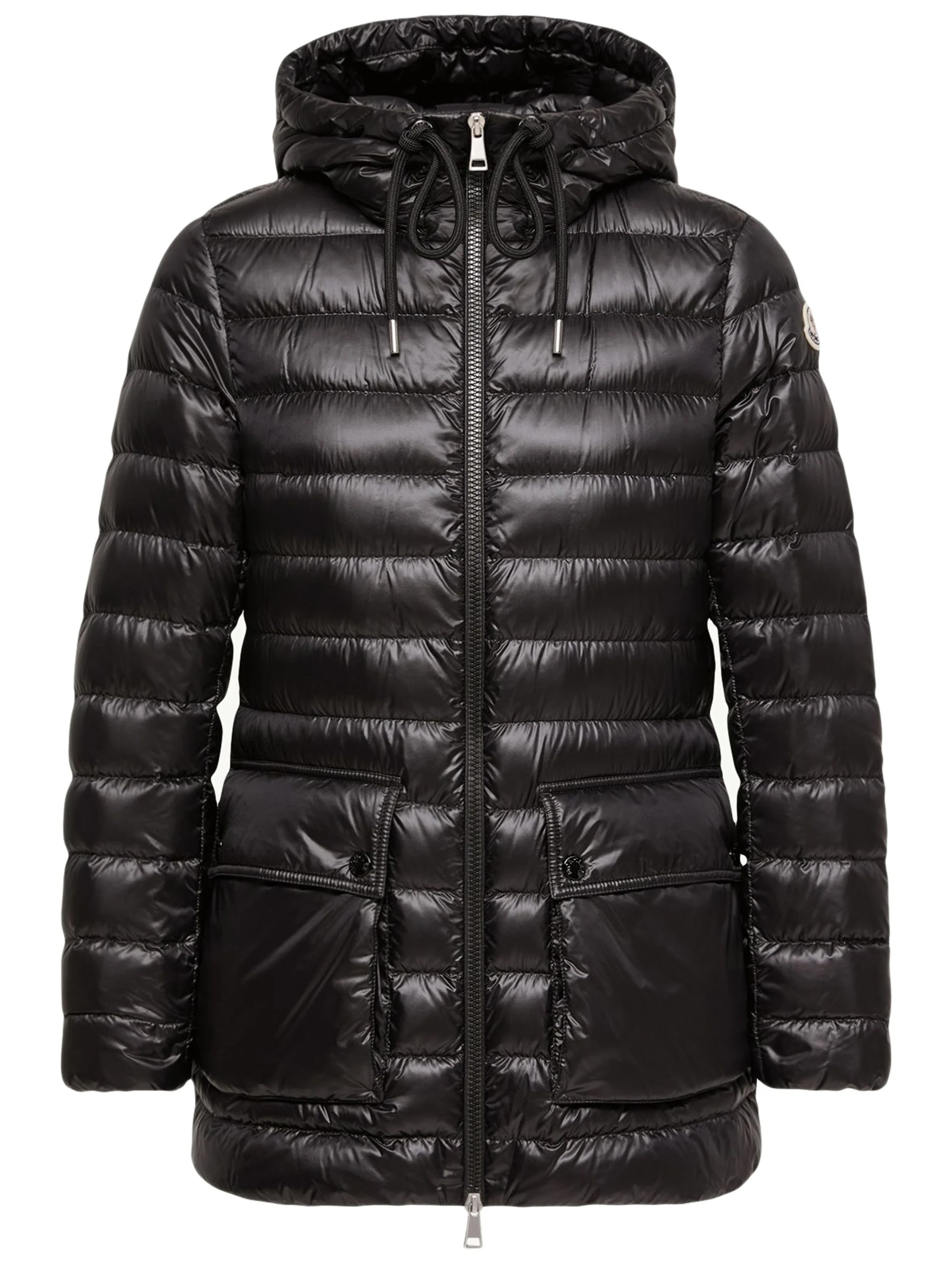 Moncler Water-Resistant Longline Coat with Adjustable Hood - Size 0