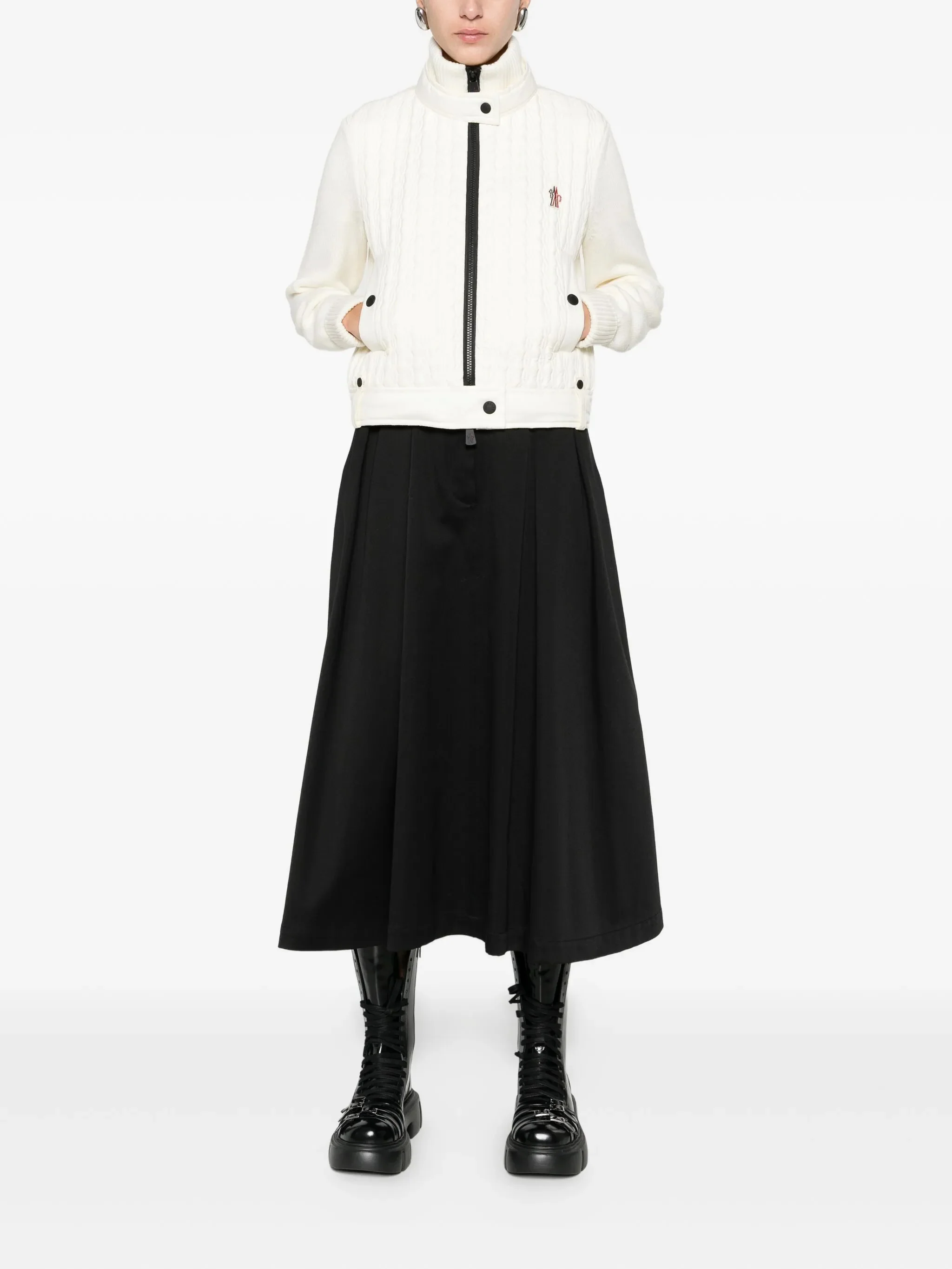 Moncler Women's Knit Ski Jacket with Zip Closure and Embroidered Logo - Image 2
