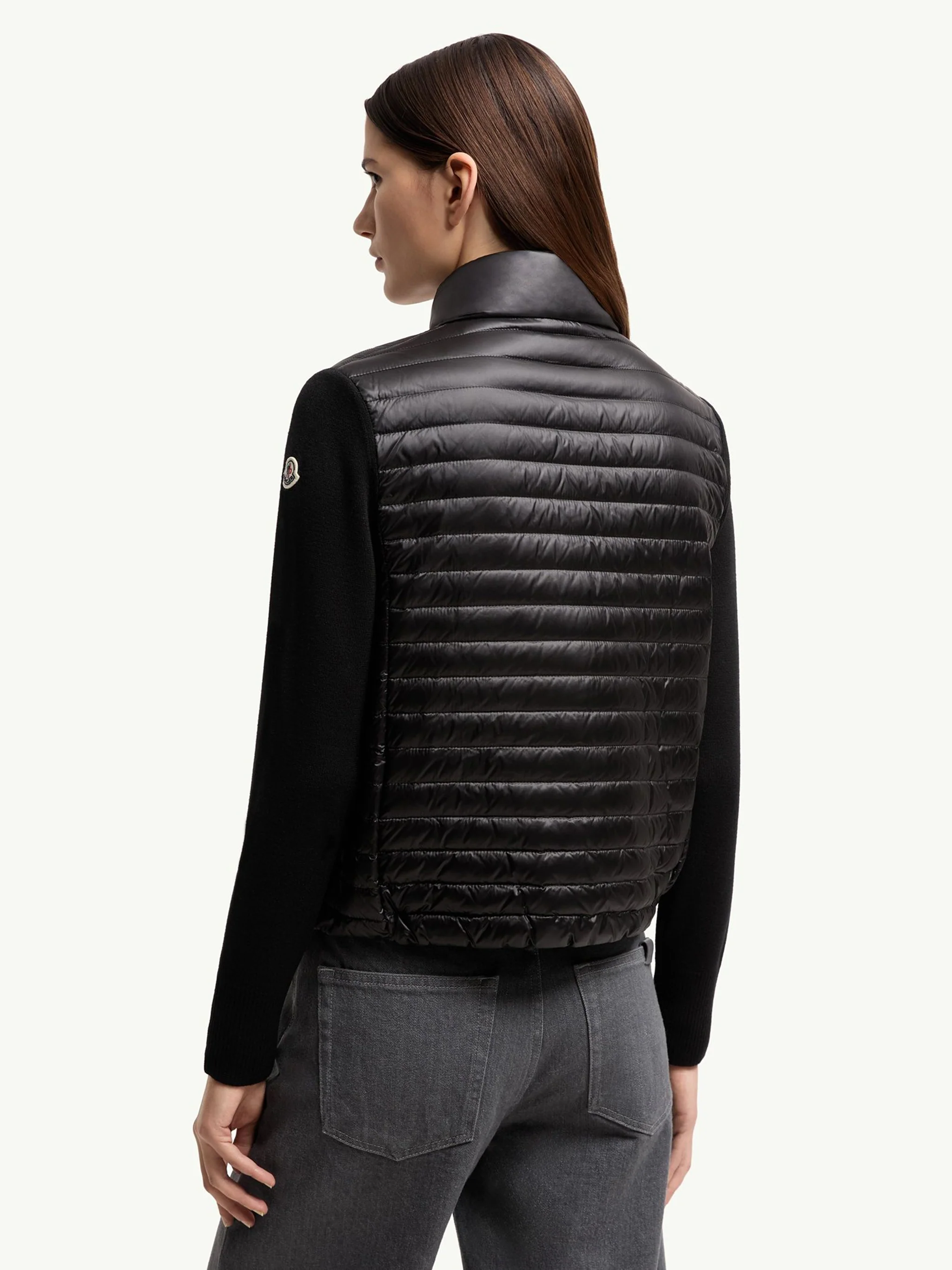 Moncler Women's Mini Down-Filled Lightweight Knit Zip-Closure Sweater (Size S) - Image 5