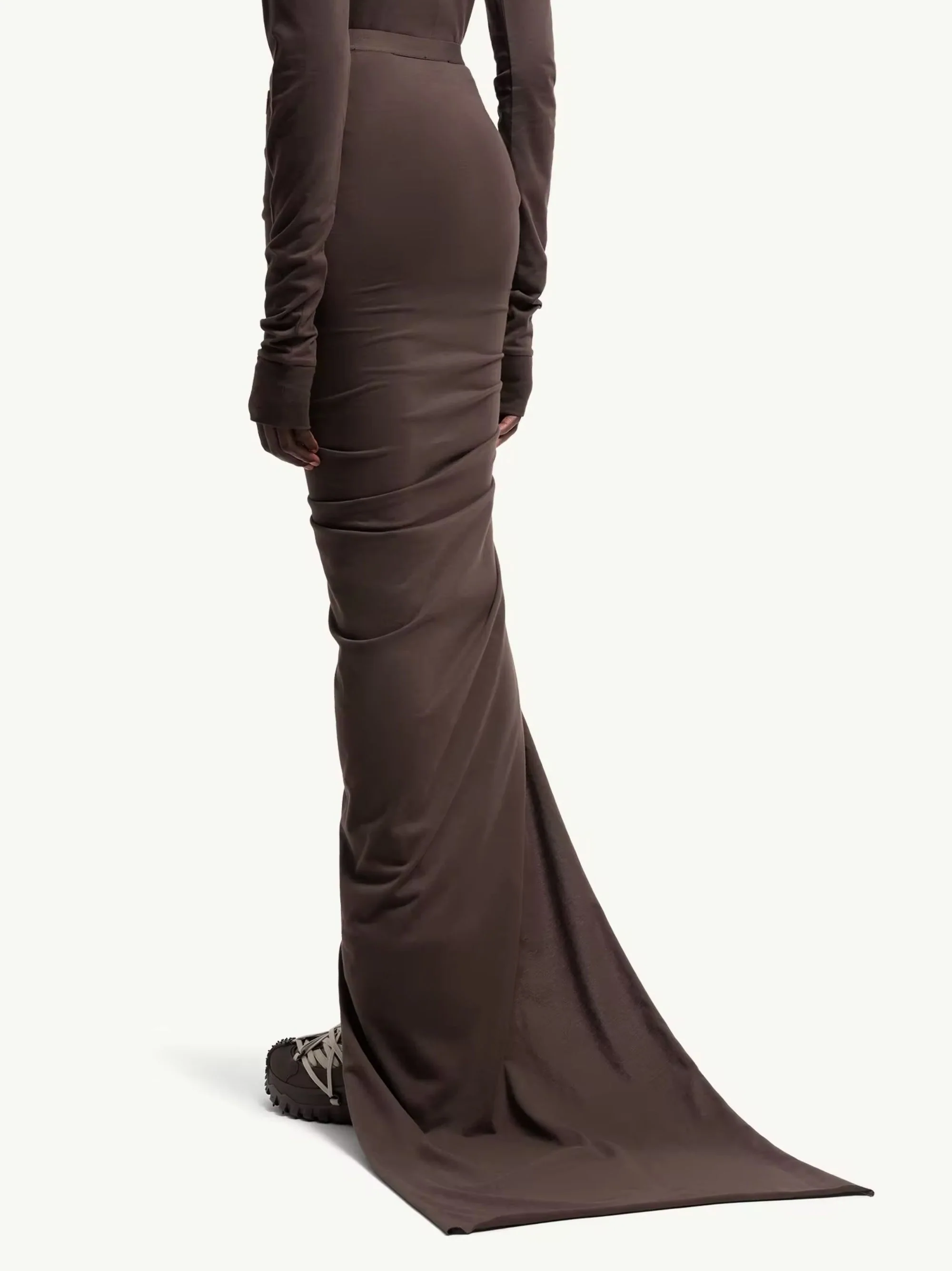 MONCLER X RICK OWENS Drawstring Slit Maxi Skirt - Image 2