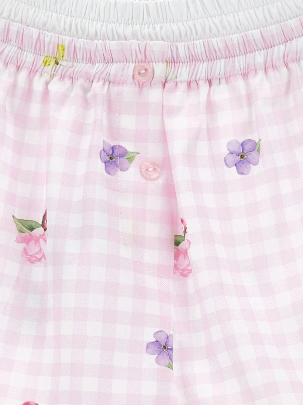 Monnalisa Gingham Floral Mini Shorts with Elegant Waistband - Image 5