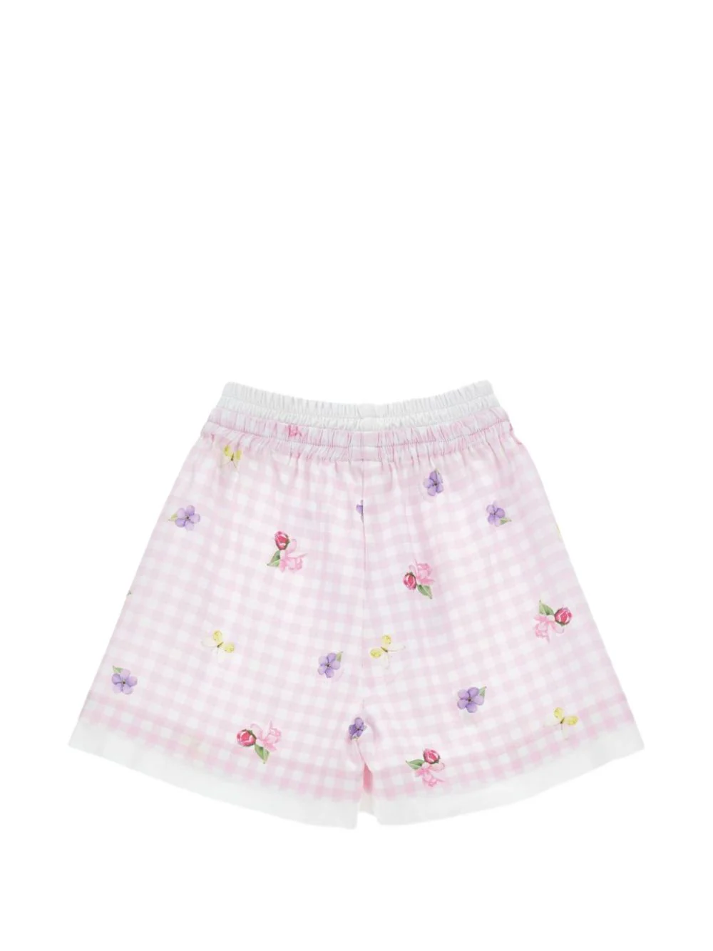Monnalisa Gingham Floral Mini Shorts with Elegant Waistband - Image 6