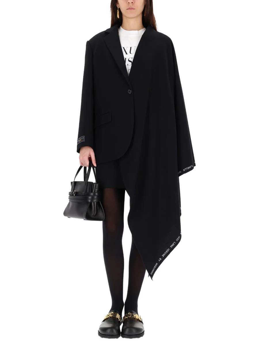 MOSCHINO Asymmetric-drape Wool Coat - Image 6