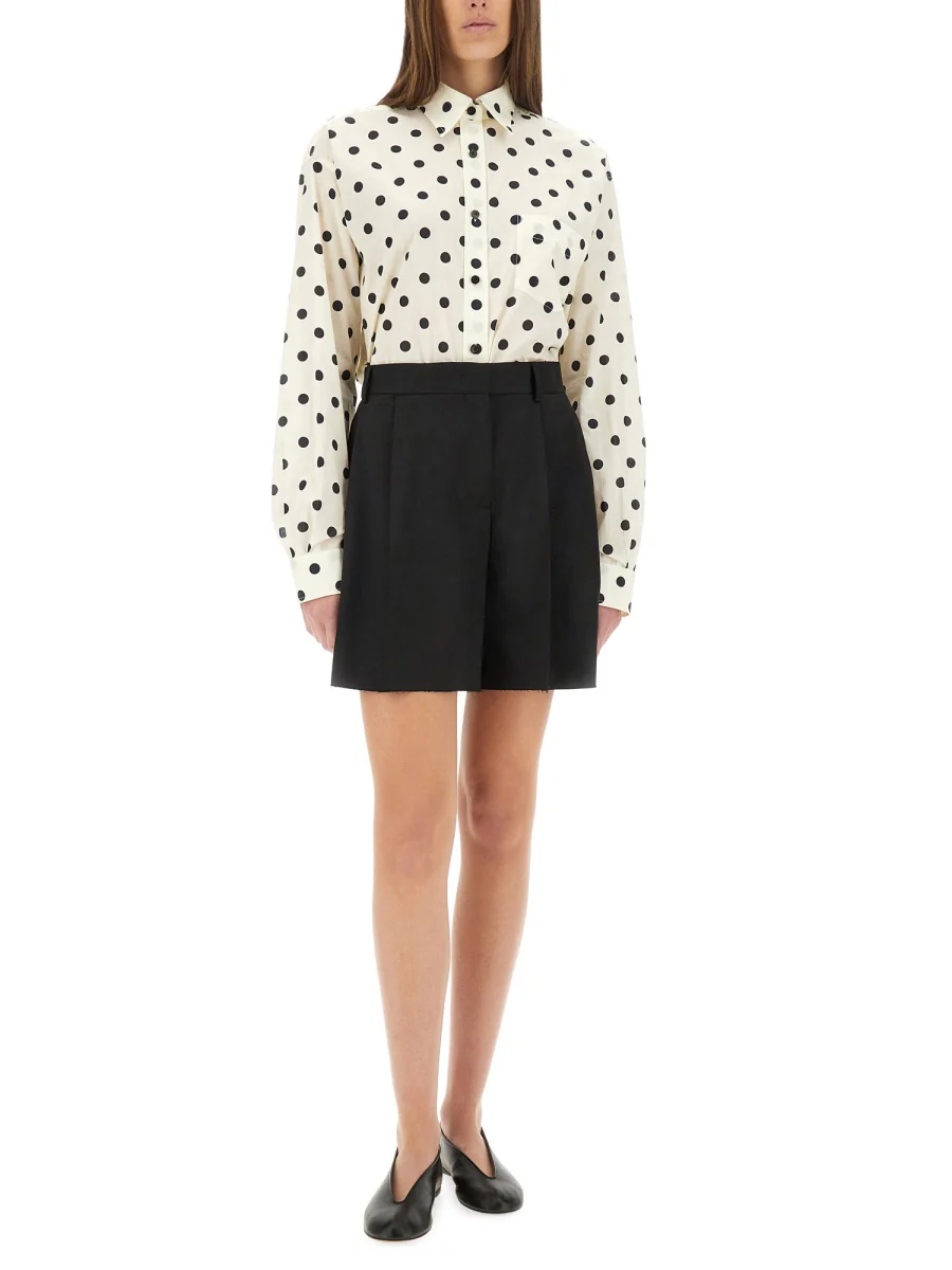 MOSCHINO COUTURE Asymmetrical Virgin Wool Shorts - Image 6