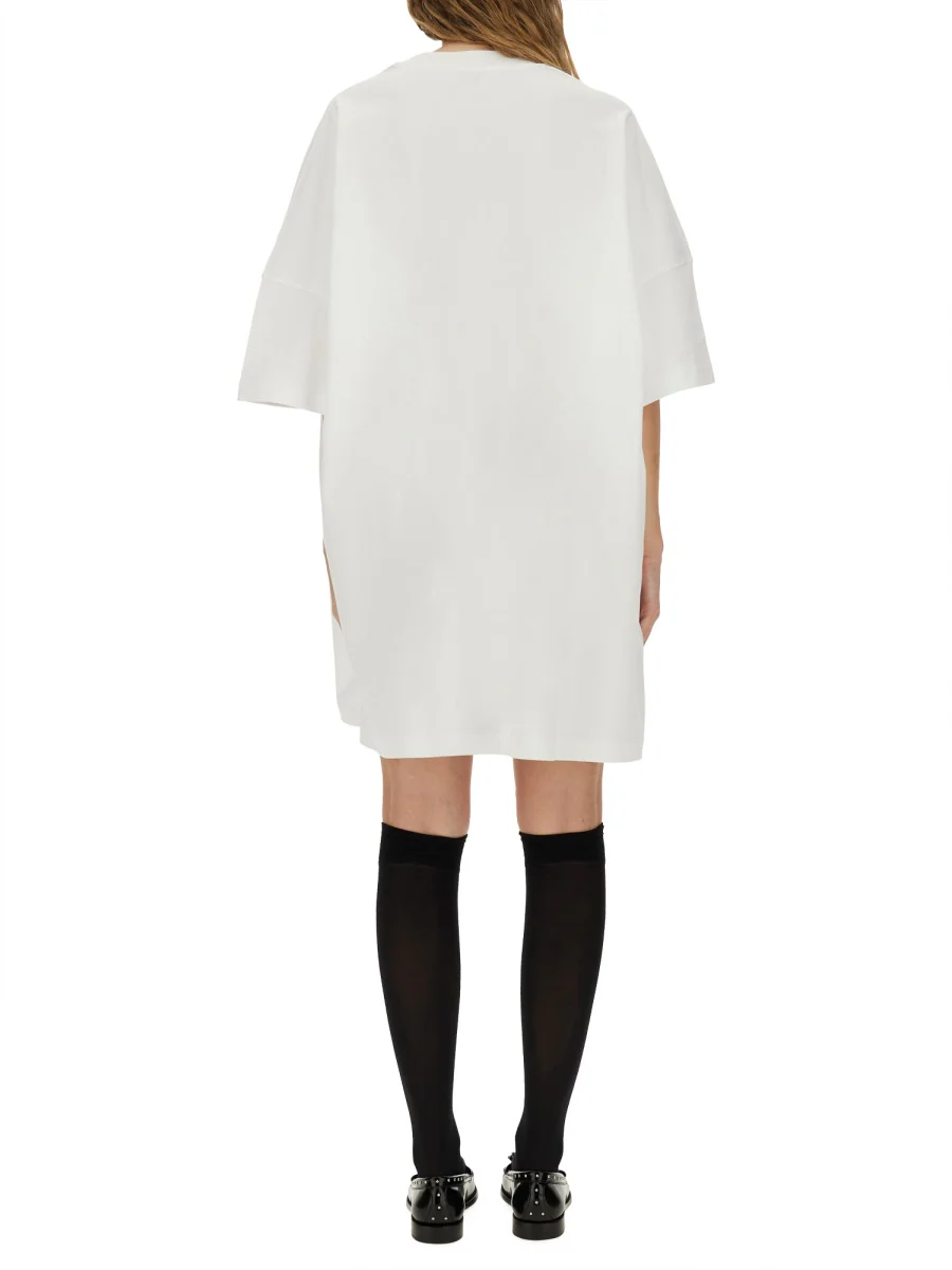 MOSCHINO COUTURE Save Our Sphere Print Heavy Cotton Dress - Image 7