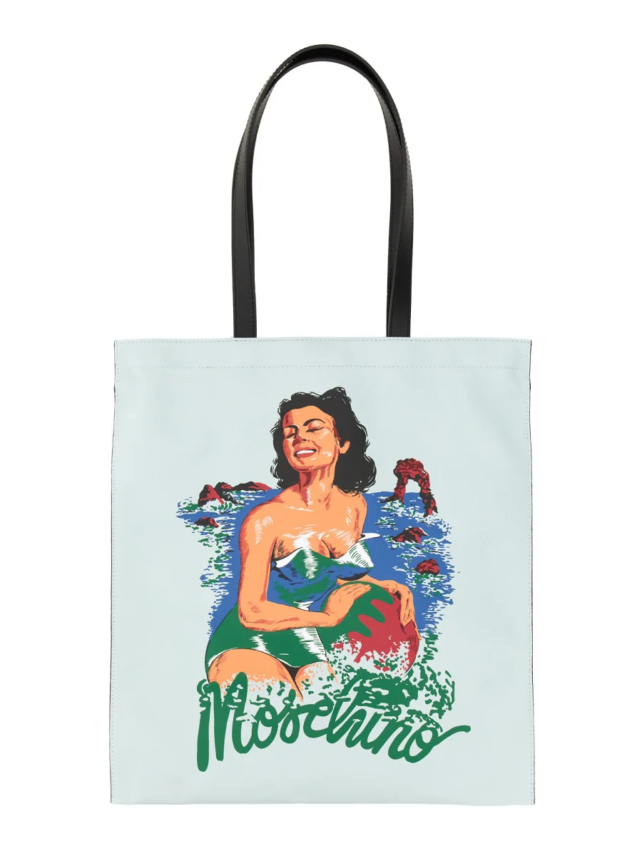 MOSCHINO Hawaiian Printed Double Handle Tote Bag