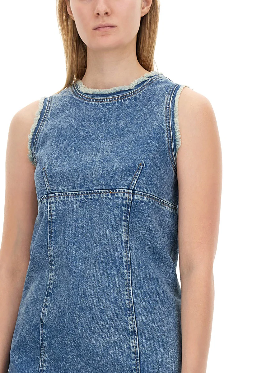 MOSCHINO JEANS Appliquéd Denim Minidress - Image 4
