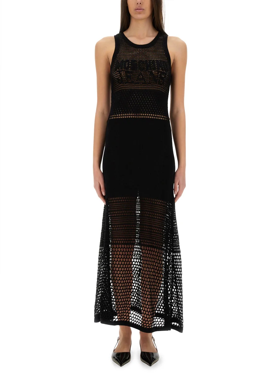 MOSCHINO JEANS Long Mesh Dress with Logo