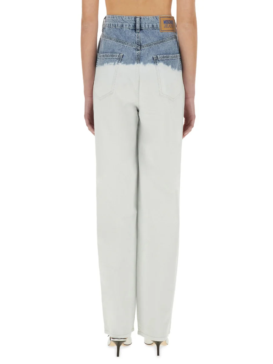 MOSCHINO JEANS Two-Tone Wide Leg Jeans - Image 3