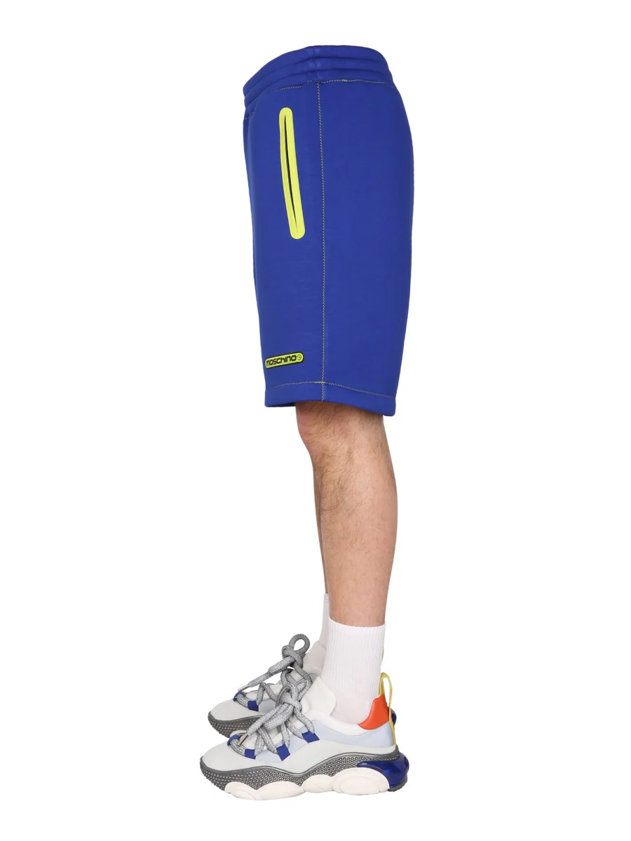 MOSCHINO Men's Logo-Print Jersey Track Shorts, Brand Size 46 (Waist Size 30") - Image 3