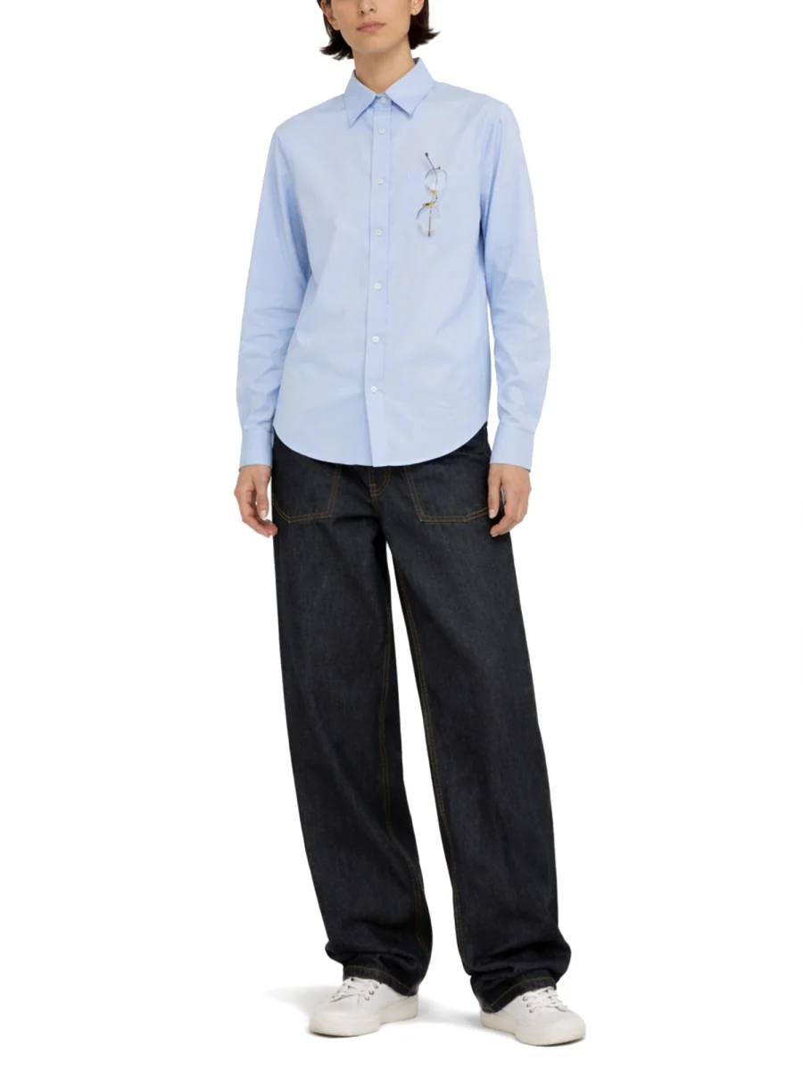 MOSCHINO Printed Stretch Cotton Poplin Shirt - Image 2