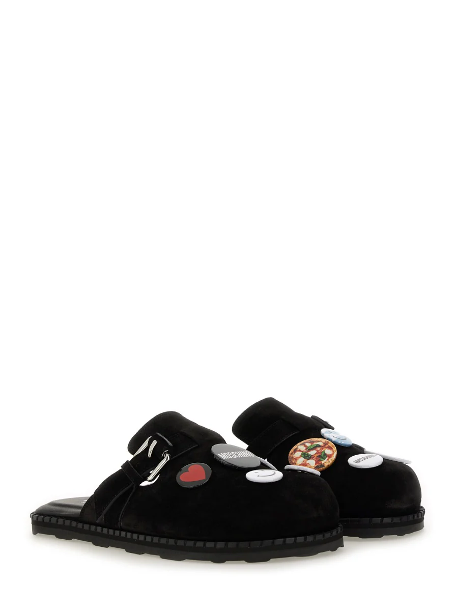 Moschino Suede Flat Mules - Image 7