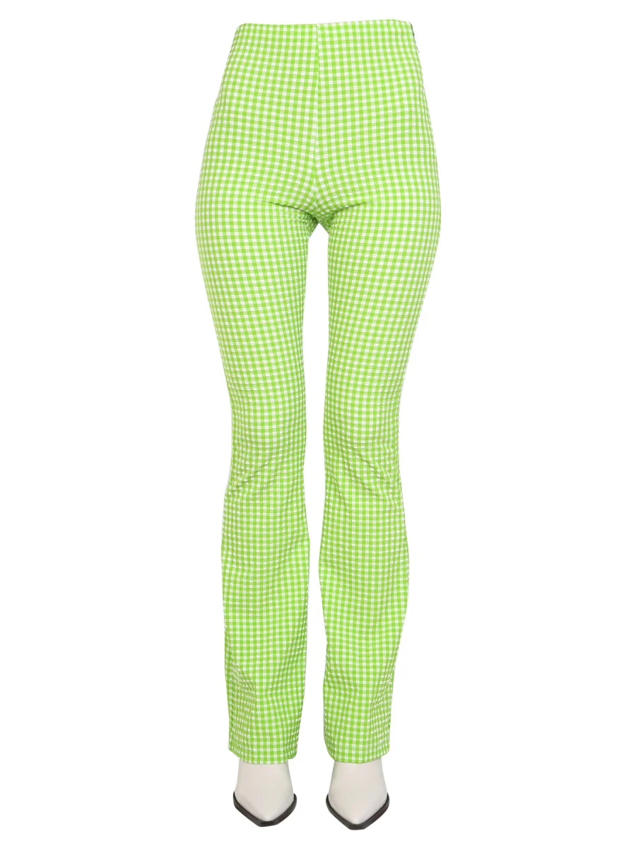 Msgm High Waist Plaid Pattern Pants - Image 5