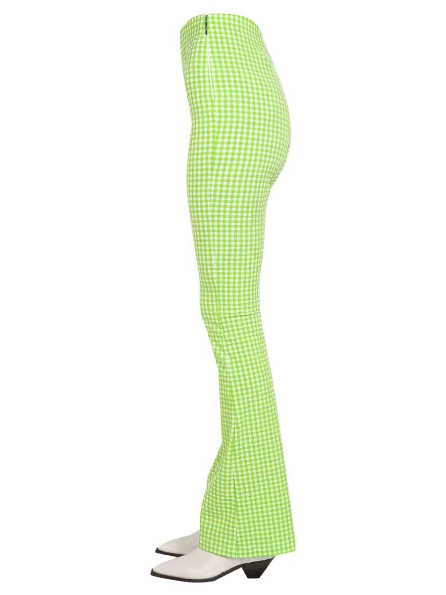 Msgm High Waist Plaid Pattern Pants - Image 7
